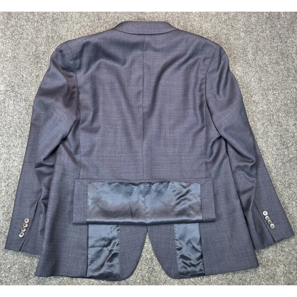 Ermenegildo Zegna Saks Fifth Avenue Blazer Mens 44 Blue Napoli Jacket Wool Silk